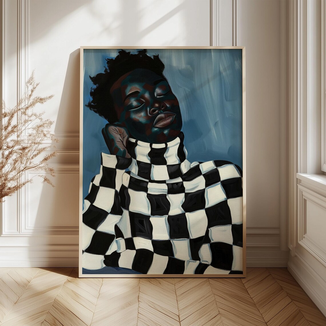 Abstract Portrait Of Man, Bold Minimalist Modern Art