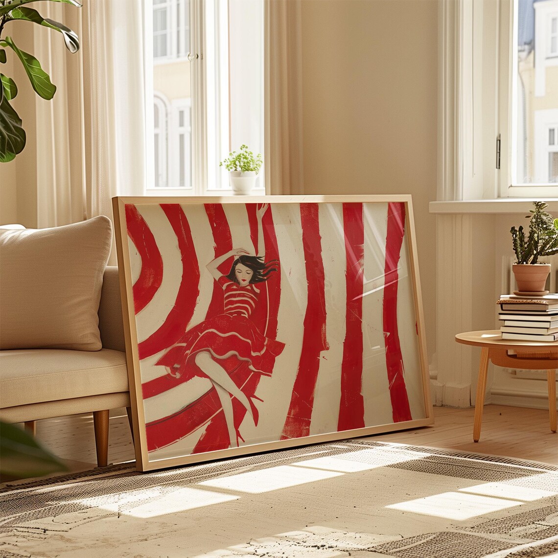 Abstract Woman, Bold Striped Fashion Poster - Image 2