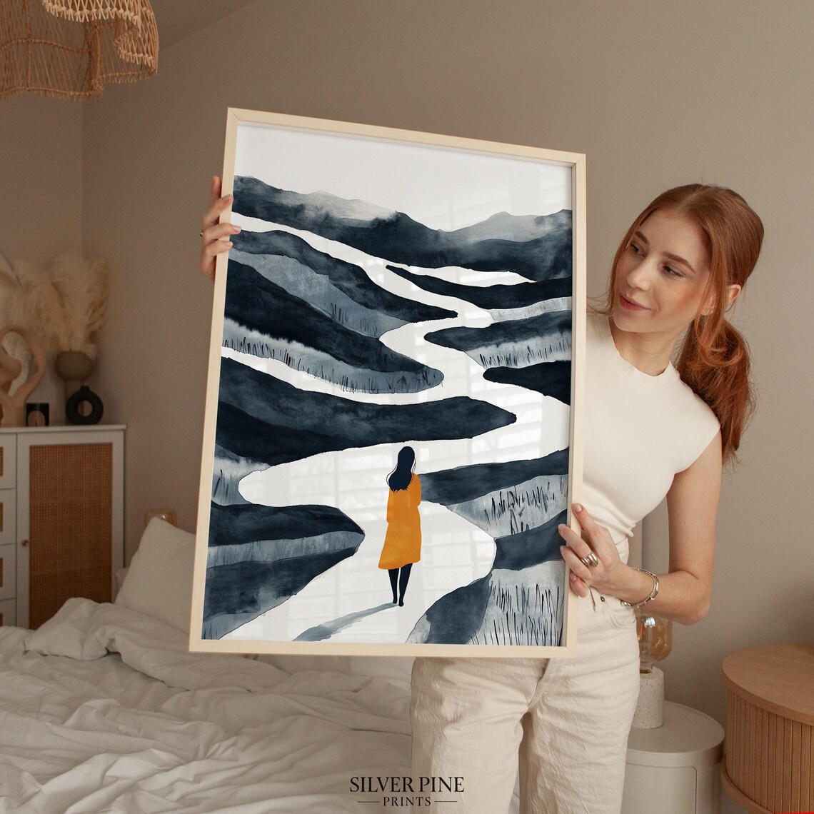 Minimalist Female Silhouette Line Art, Modern Abstract - Image 5