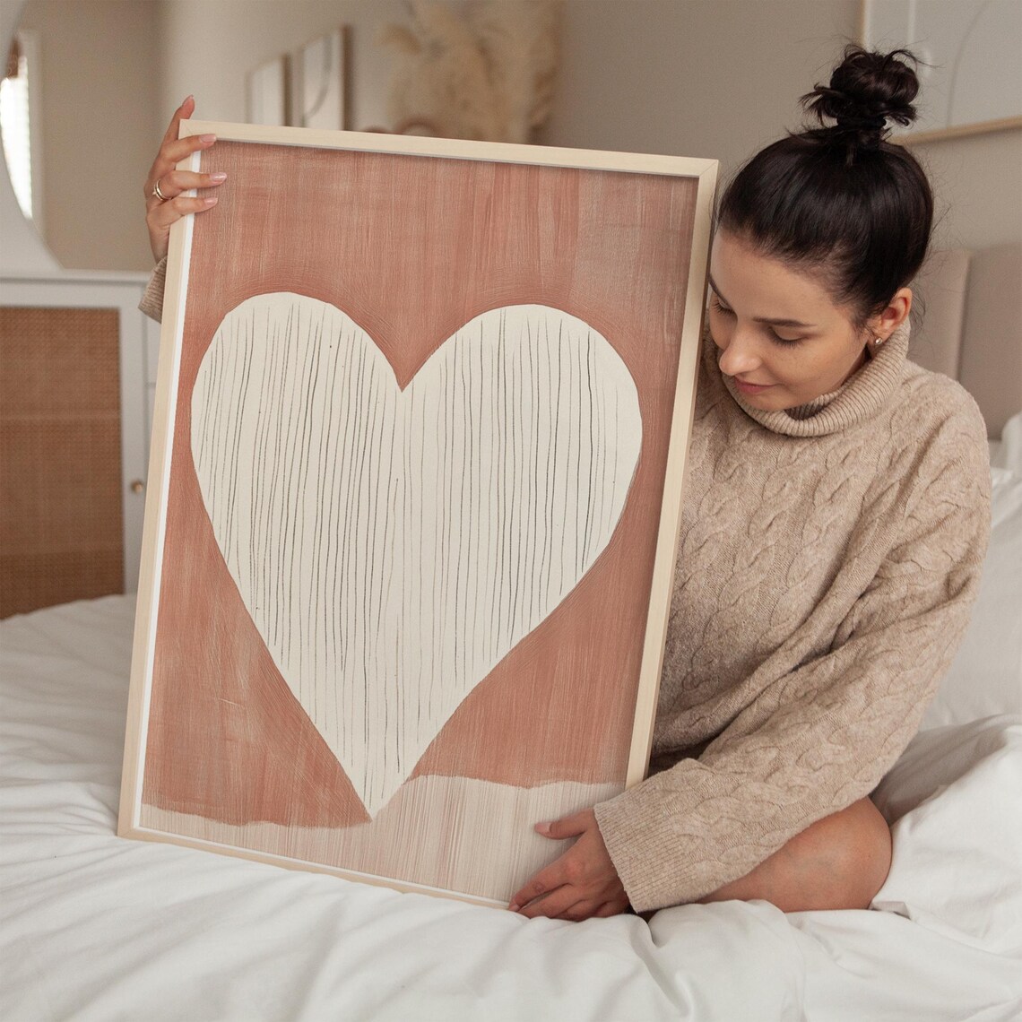 Minimalist Heart Art Print, Romantic Love Decor - Image 2