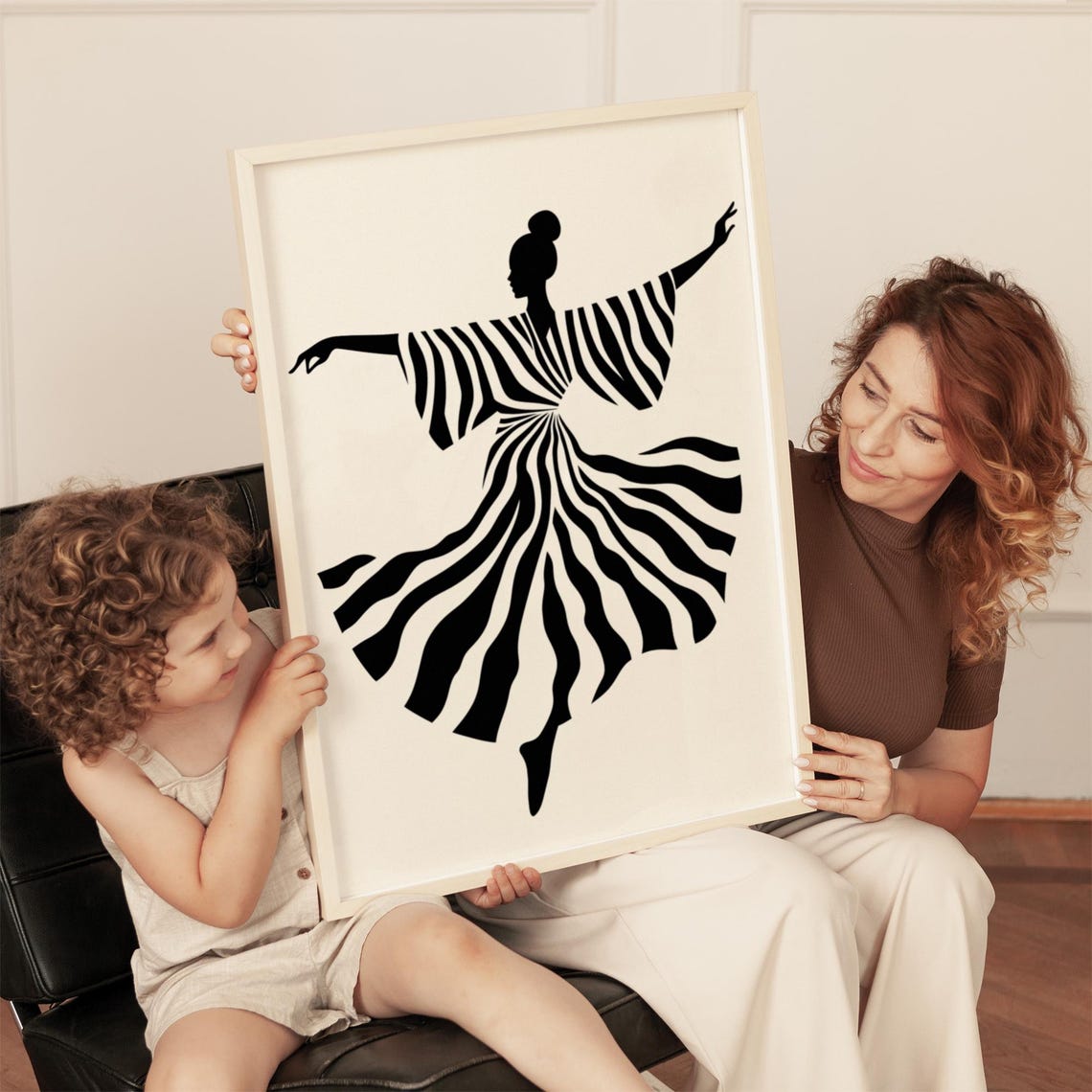Abstract Dancer Wall Art Modern Black And White Dance Print Minimalist Feminine Artwork For Living Room Or Bedroom Decor - Image 2