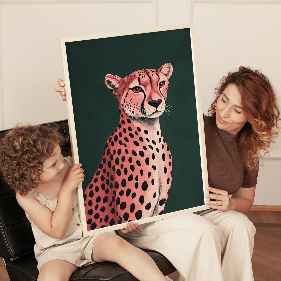 Cheetah Wall Art Print, Maximalist Leopard Style - Image 2