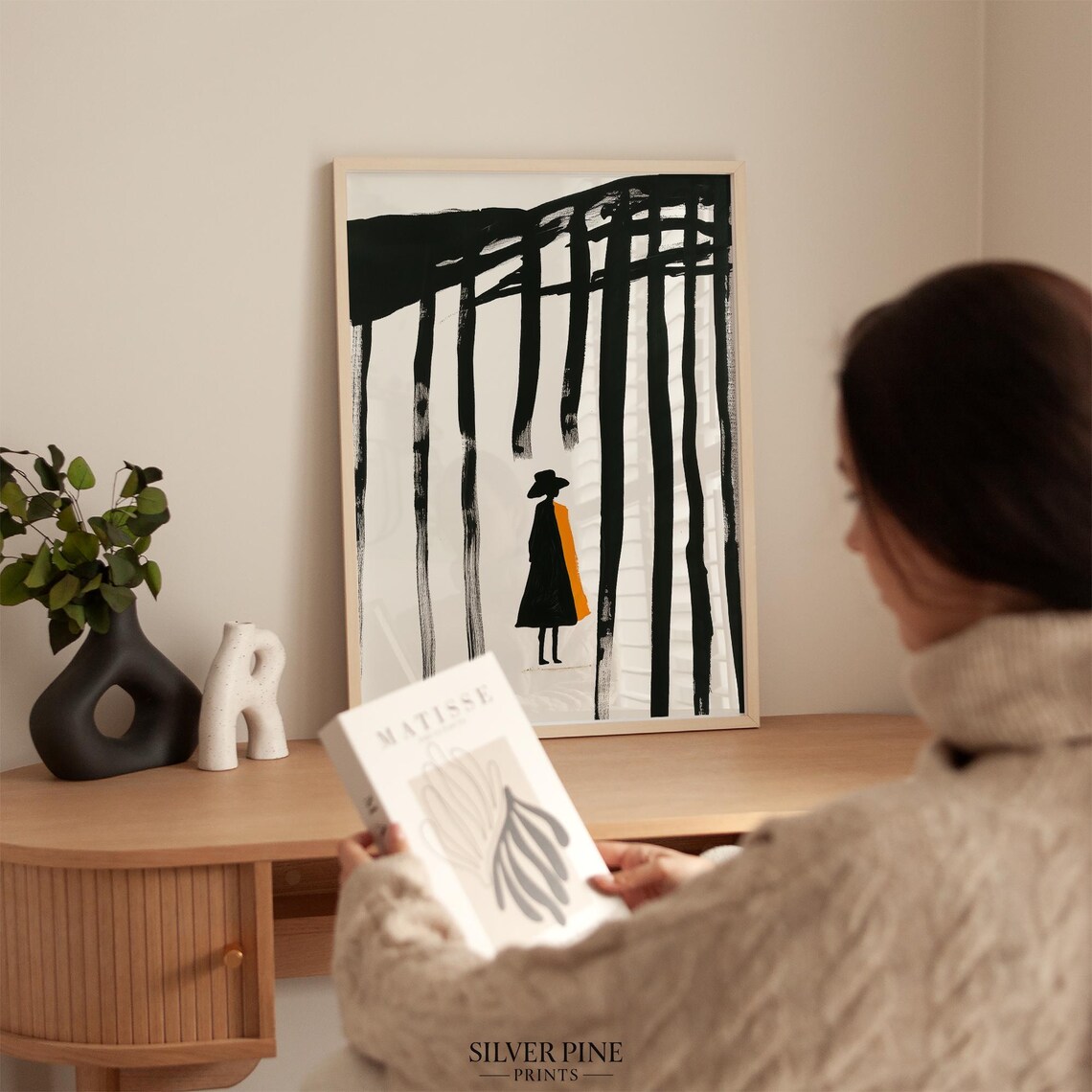Woman Silhouette, Modern Abstract Female Figure - Image 3