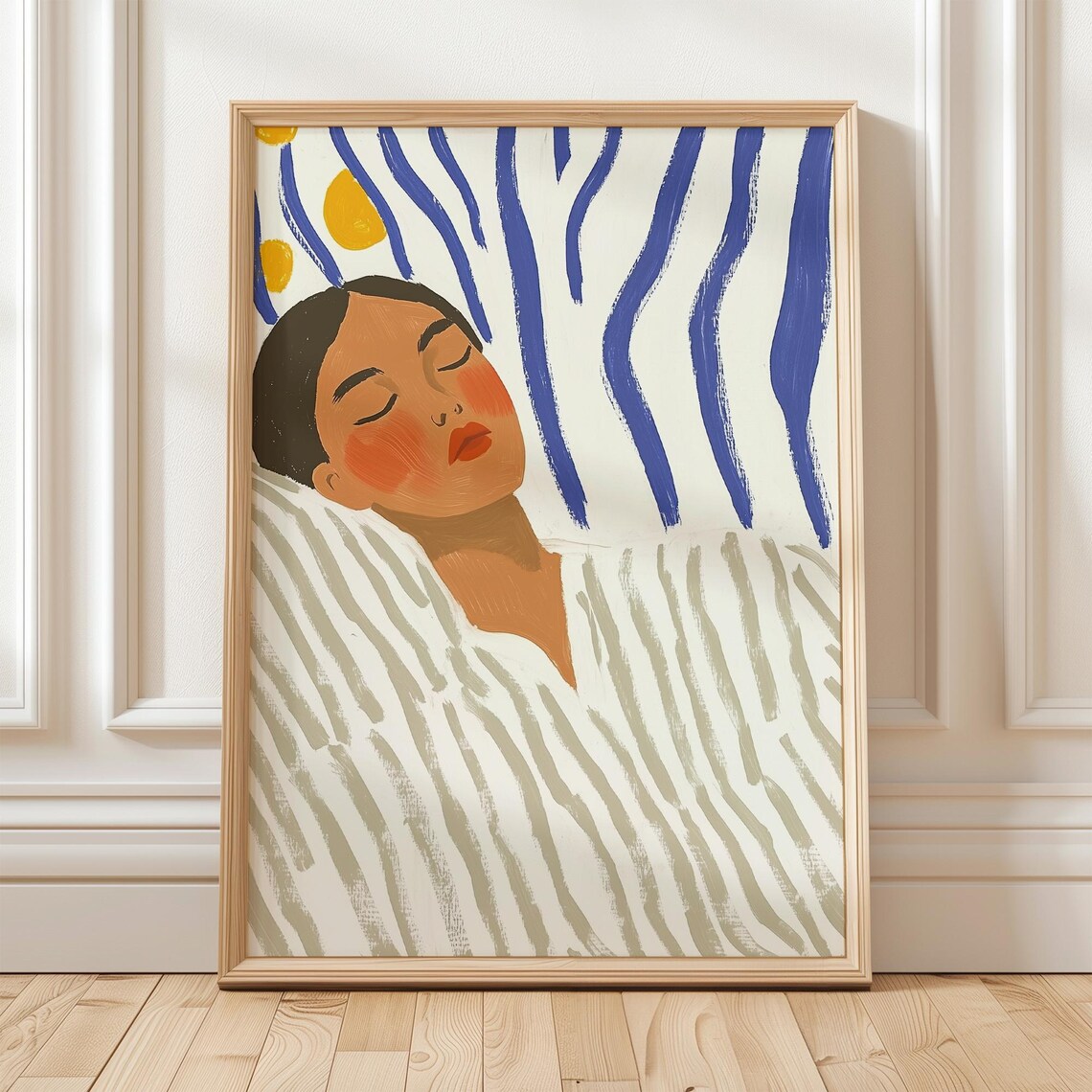 Dreamy Woman Portrait, Minimalist Boho Bedroom Decor - Image 4