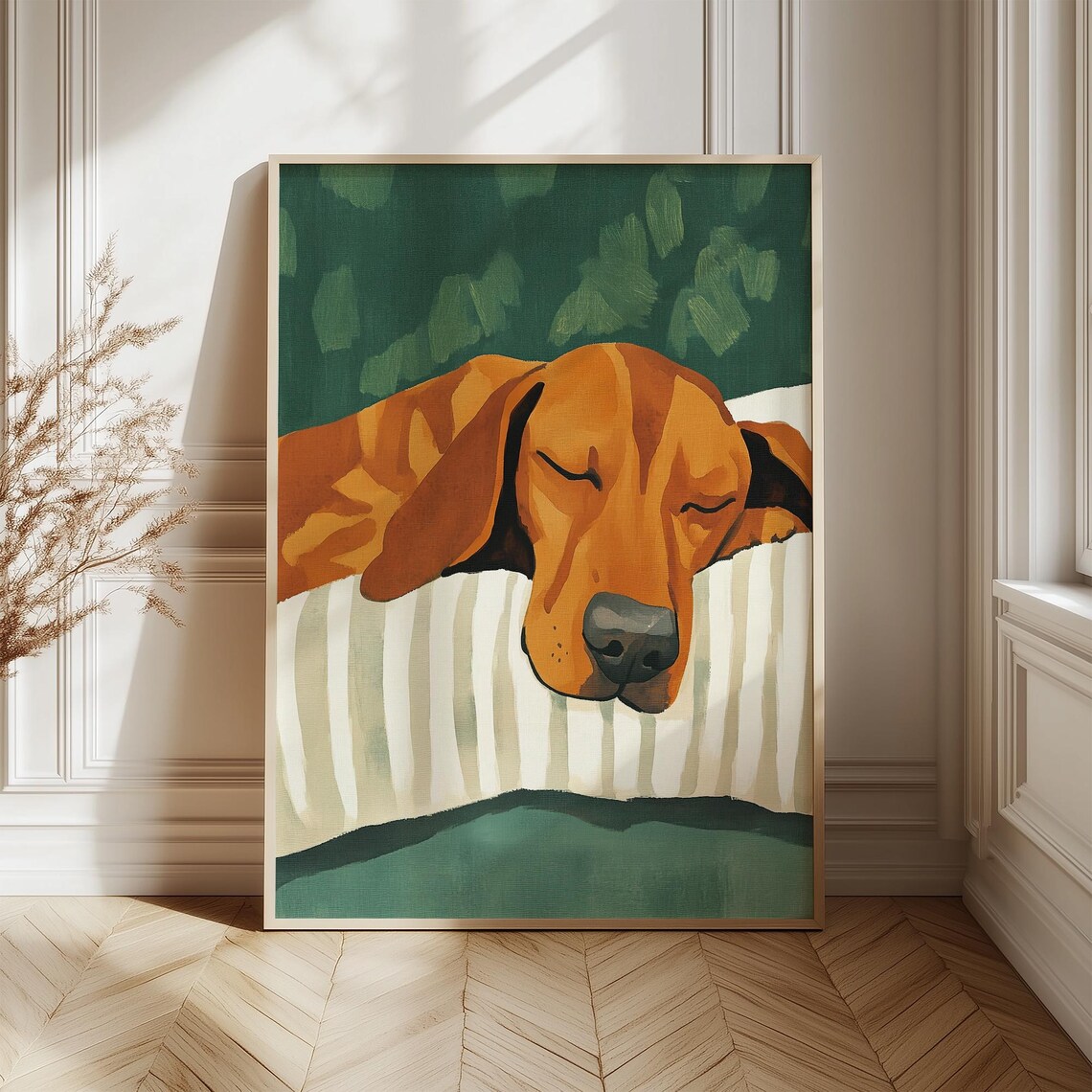 Relaxing Dog Art Print, Minimalist Pet Decor - Image 3