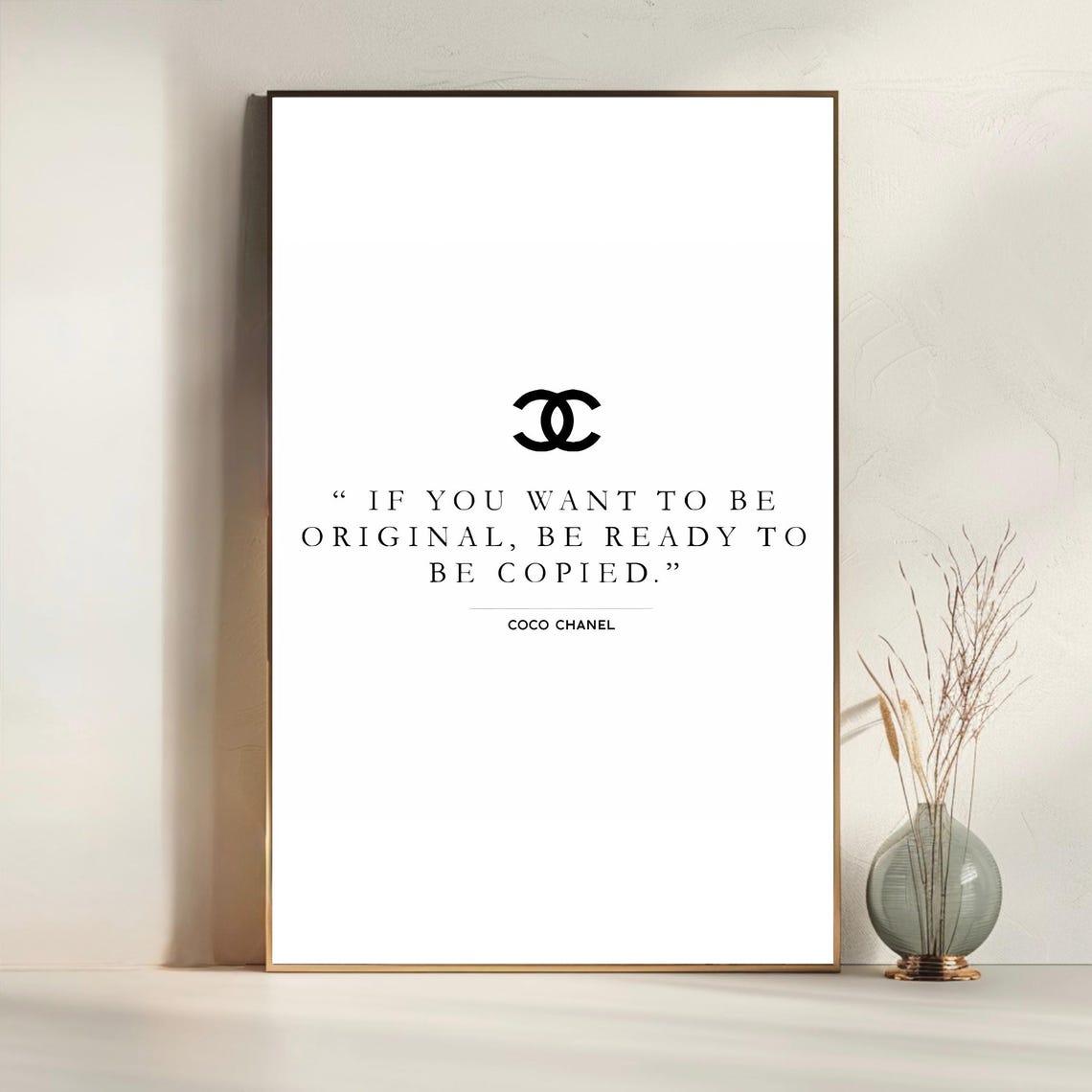 Coco Chanel Original Copied Quote Black And White Typography Poster - Image 3
