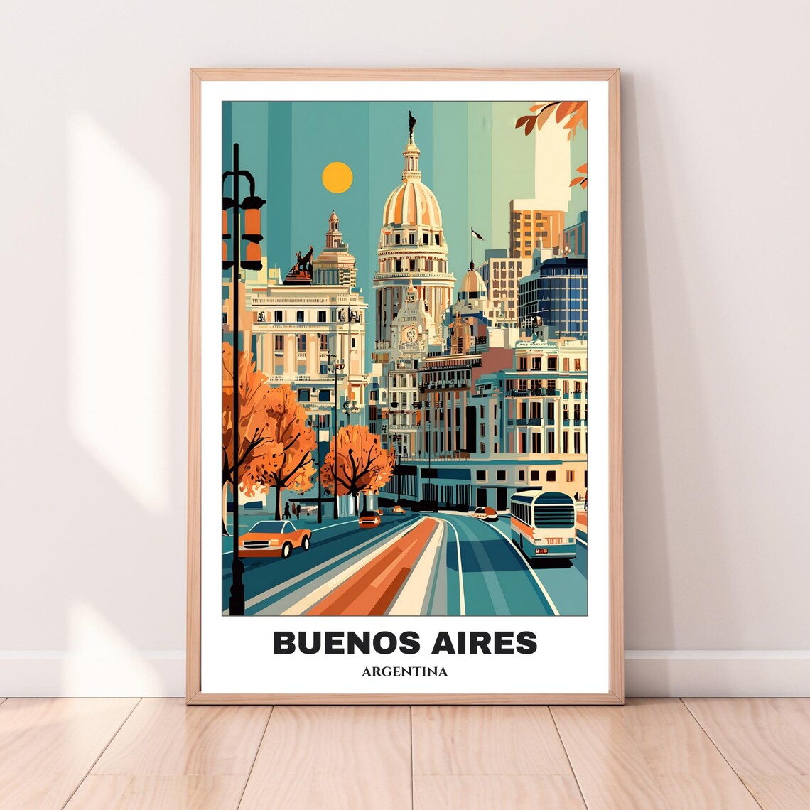 Buenos Aires Curved Avenue Domed Palaces Vintage Street Poster - Image 4