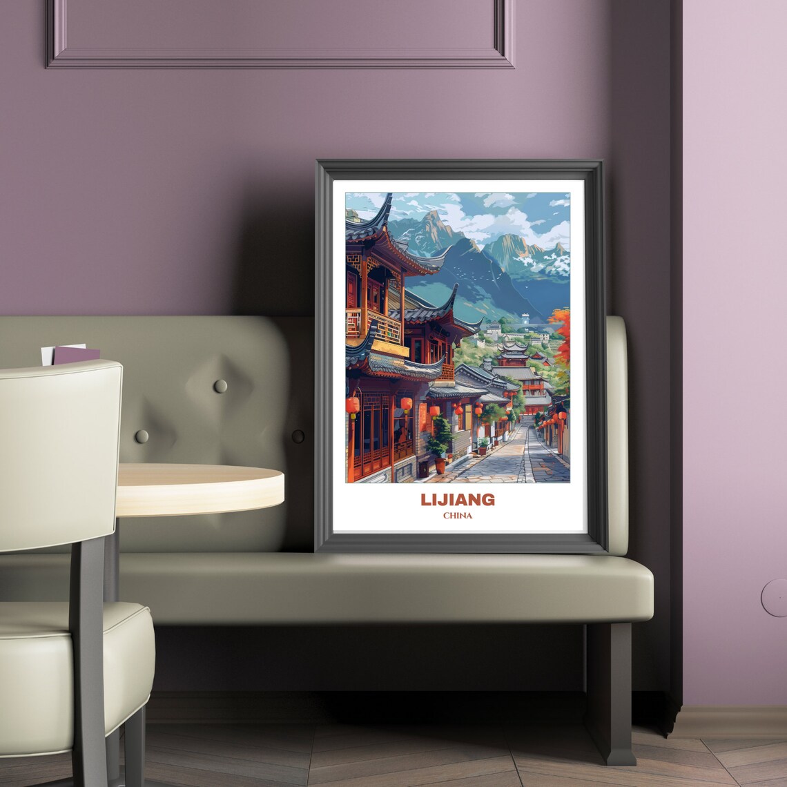 Lijiang Lantern Street Traditional Wooden Houses China Poster - Image 2