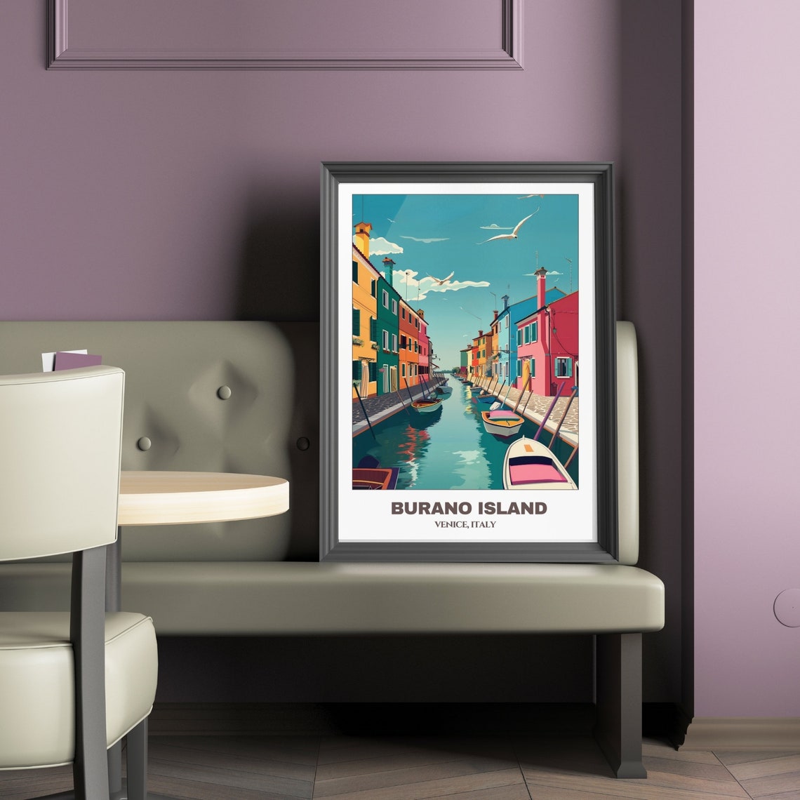 Burano Island Travel Poster Venice Travel Poster Italy Painting Print Wall Art Burano Travel Wall Decor Venice Trip - Image 2