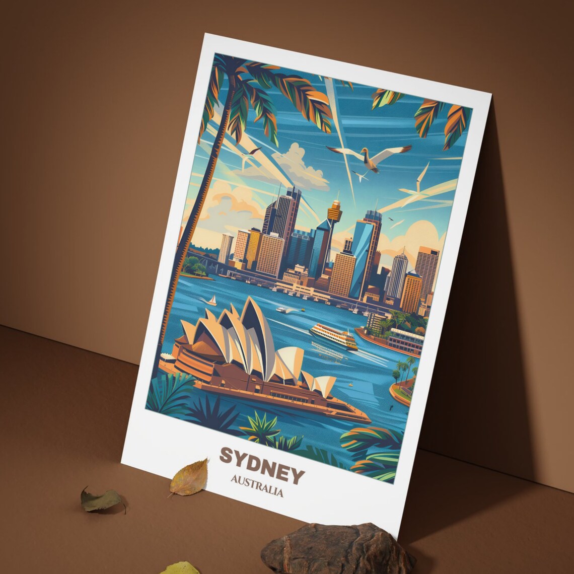 Sydney Travel Poster, Australia Cityscape Painting Print - Image 3