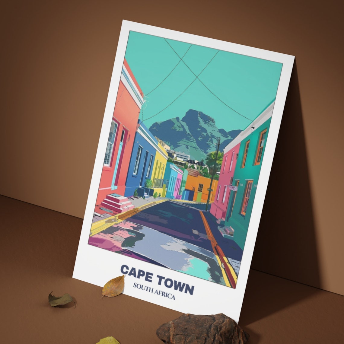 Cape Town Travel Poster South Africa Travel Poster Print Wall Art Cape Town Painting Home Decor Print Bo Kaap Print - Image 3