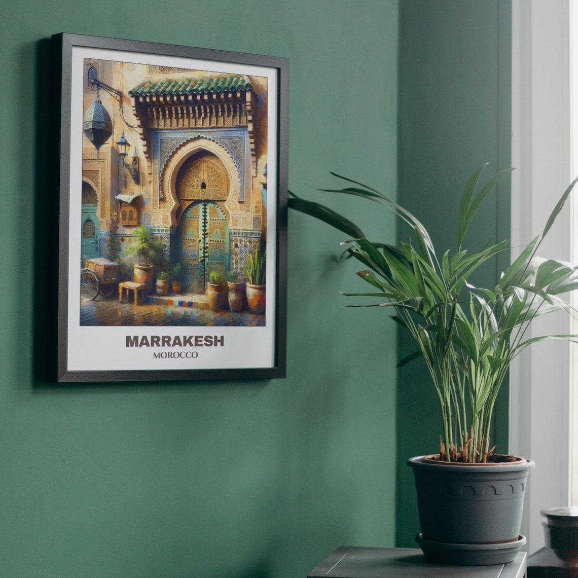 Marrakesh Moroccan Doorway Watercolor Old Town Morocco Travel Poster - Image 5