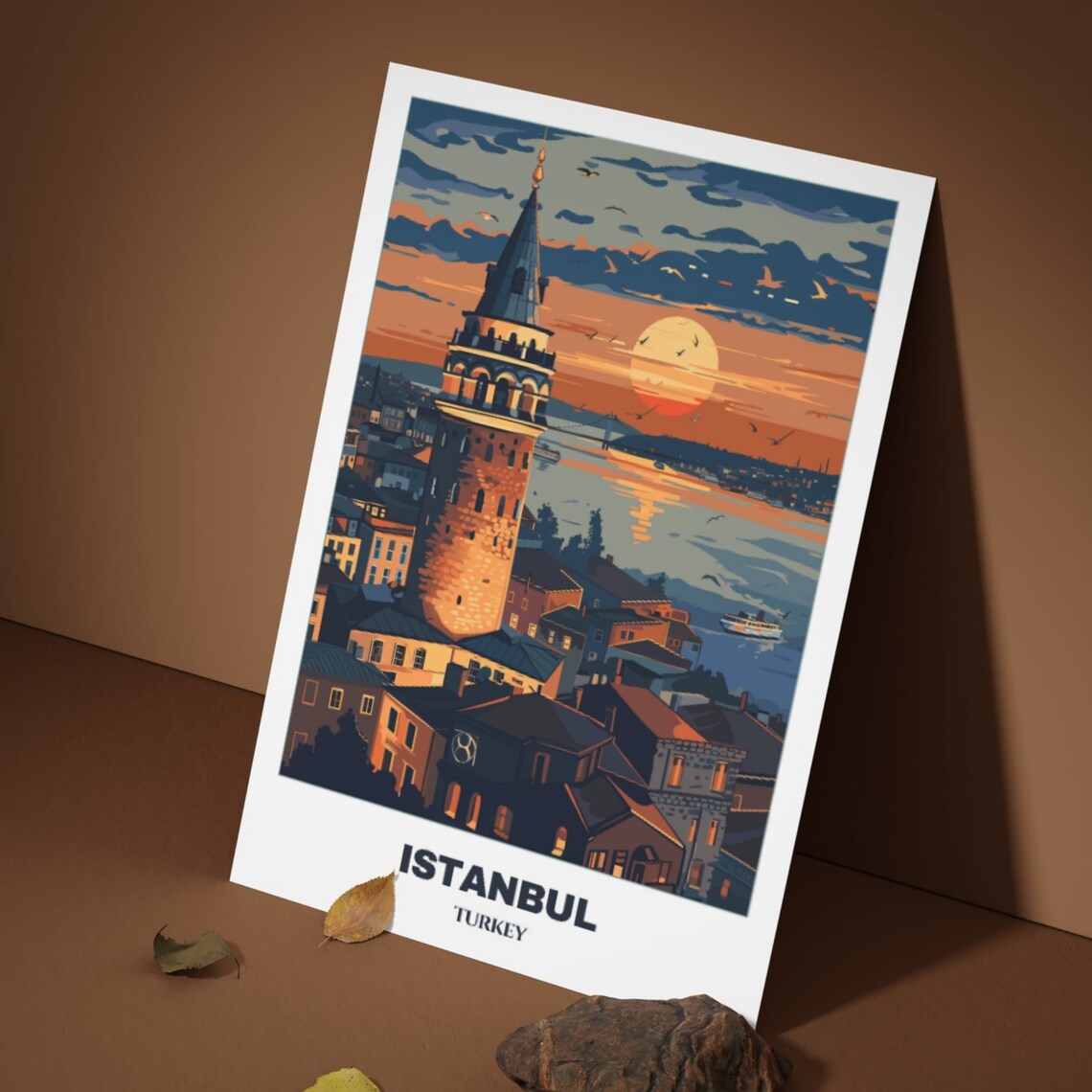 Istanbul Travel Poster, Turkey Cityscape Art Print - Image 3