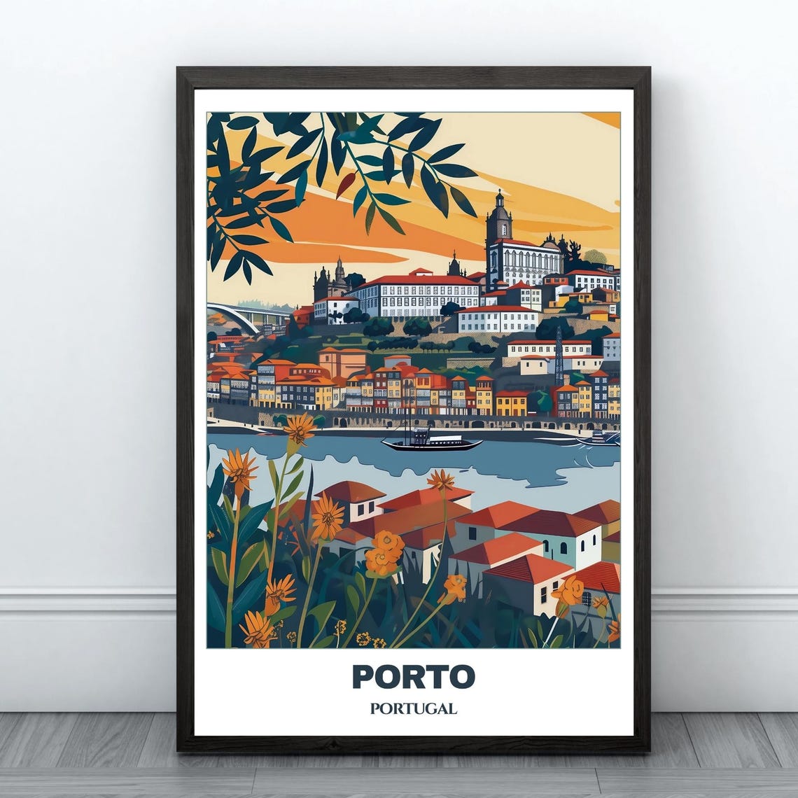 Porto Travel Poster Portugal Travel Poster Citycape Painting Print Wall Art Porto Home Decor Portugal Trip Print