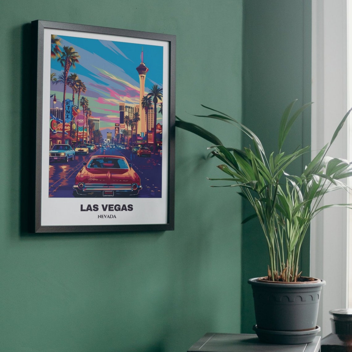 Las Vegas Travel Poster Nevada Travel Poster Las Vegas Painting Cityscape Painting Vegas Wall Art Home Decor Nevada Trip - Image 5