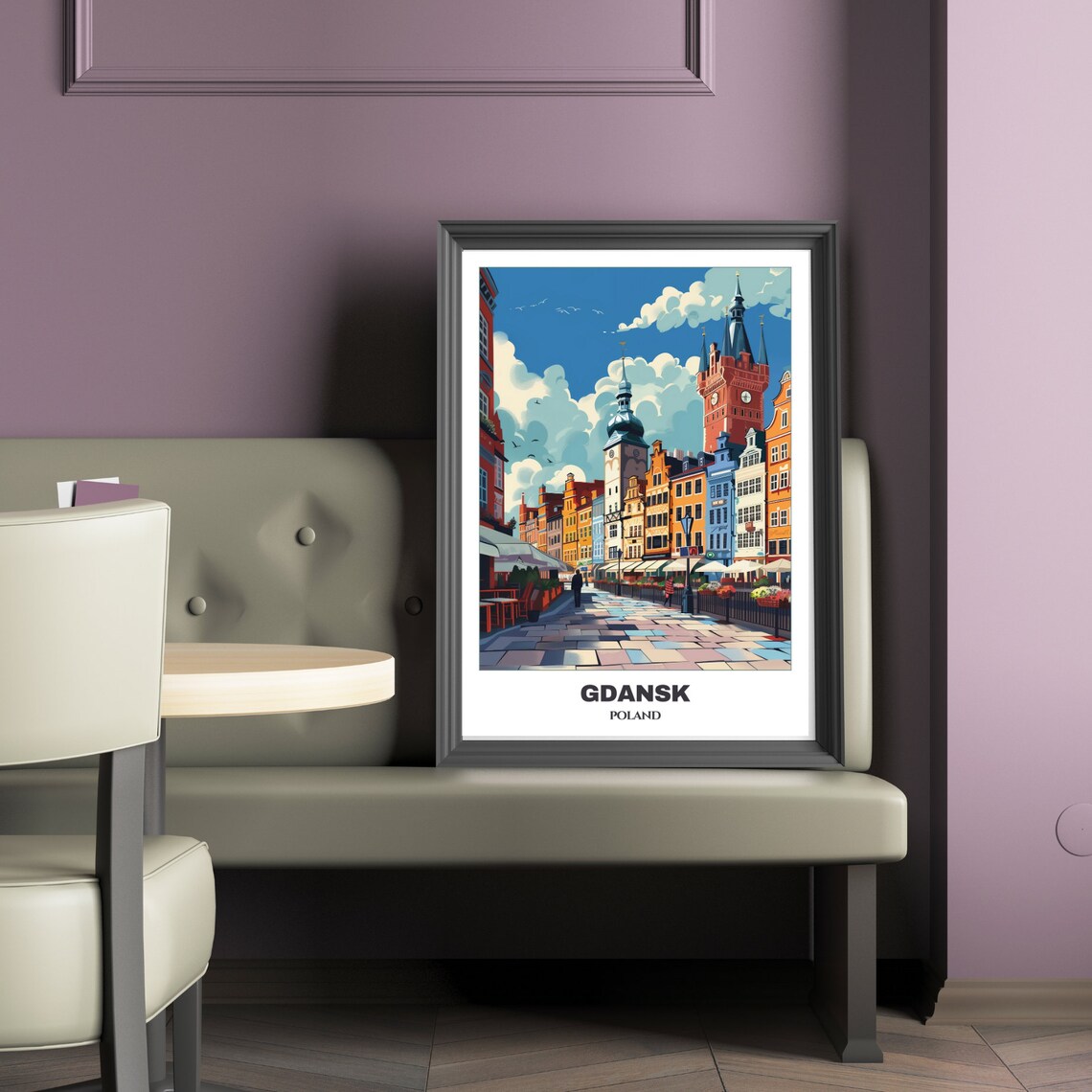 Gdansk Long Market Street Colorful Tenements Historic Poster - Image 2
