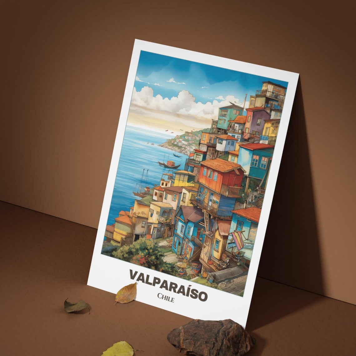 Valparaiso Travel Poster, Chile Cityscape Art Print - Image 3