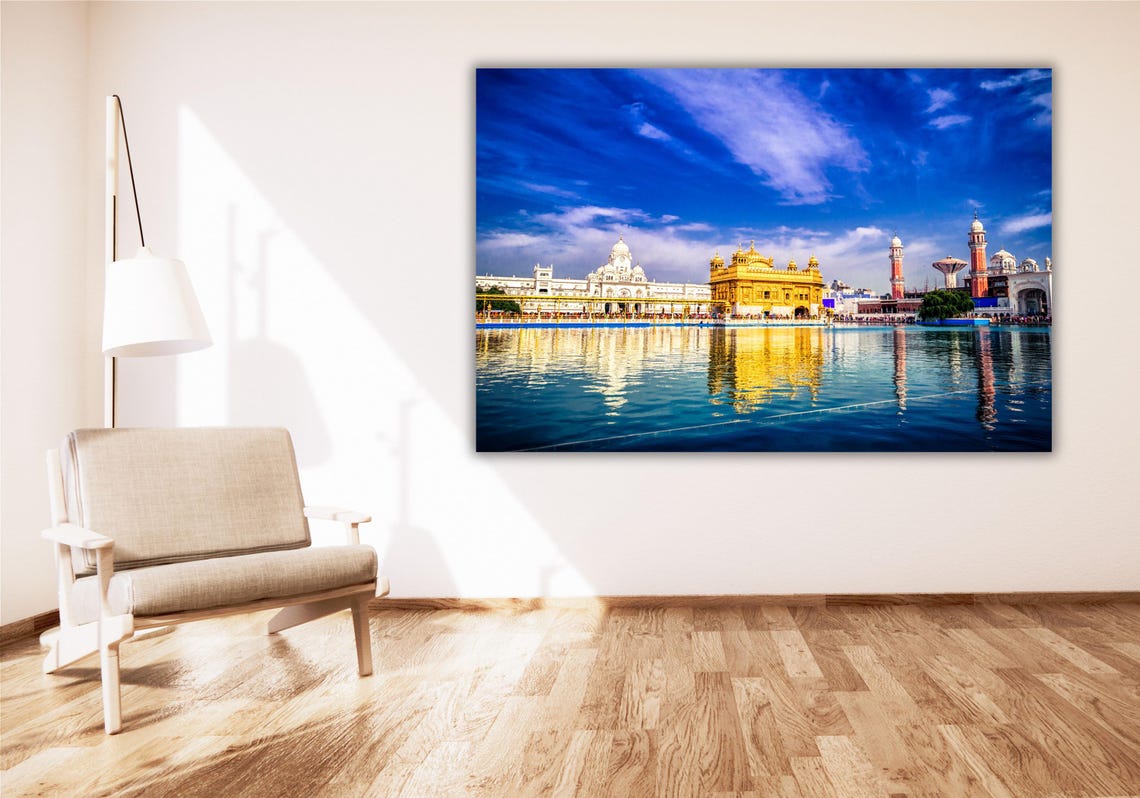Golden Temple Amritsar India Blue Sky Reflection Sacred Sikh Poster