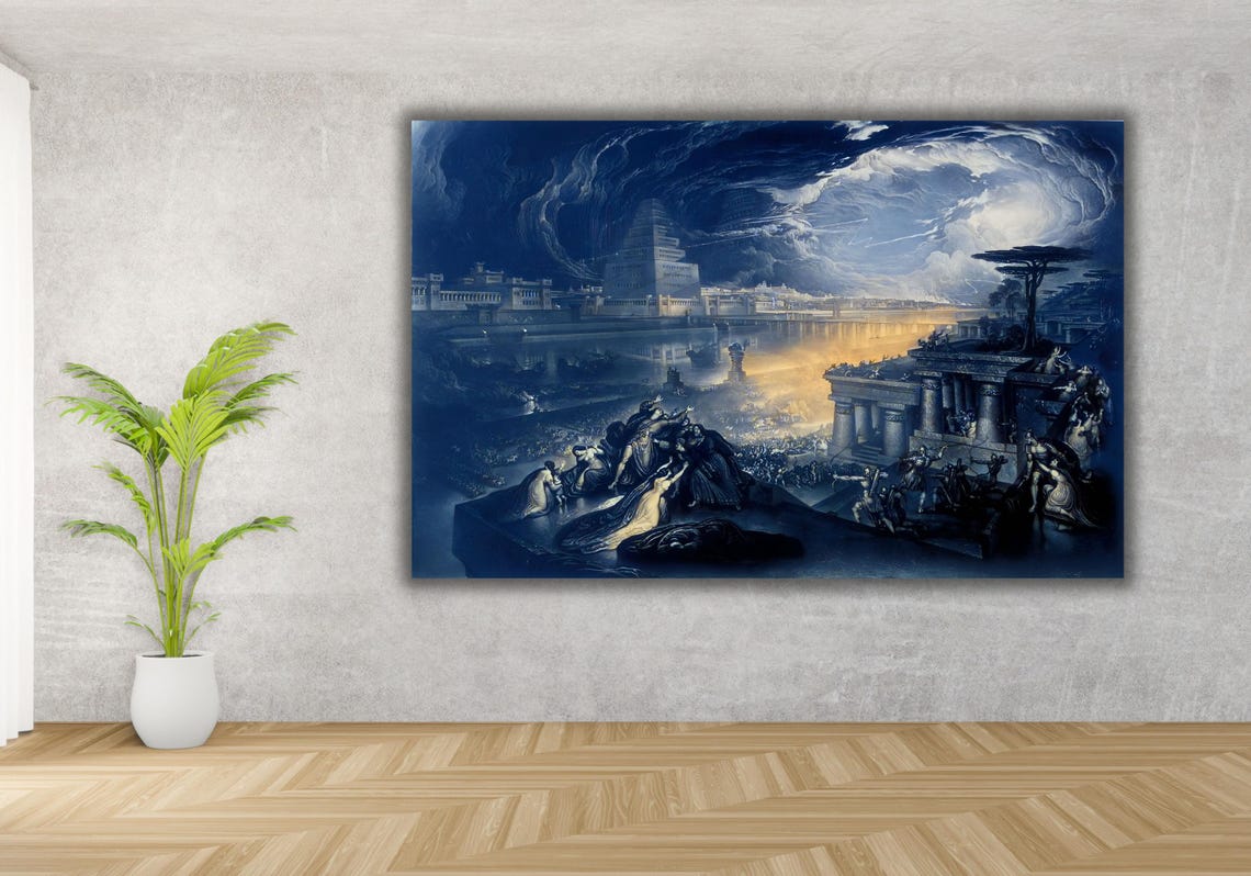 John Martin The Fall Of Babylon 1831 Apocalyptic Night Poster - Image 2