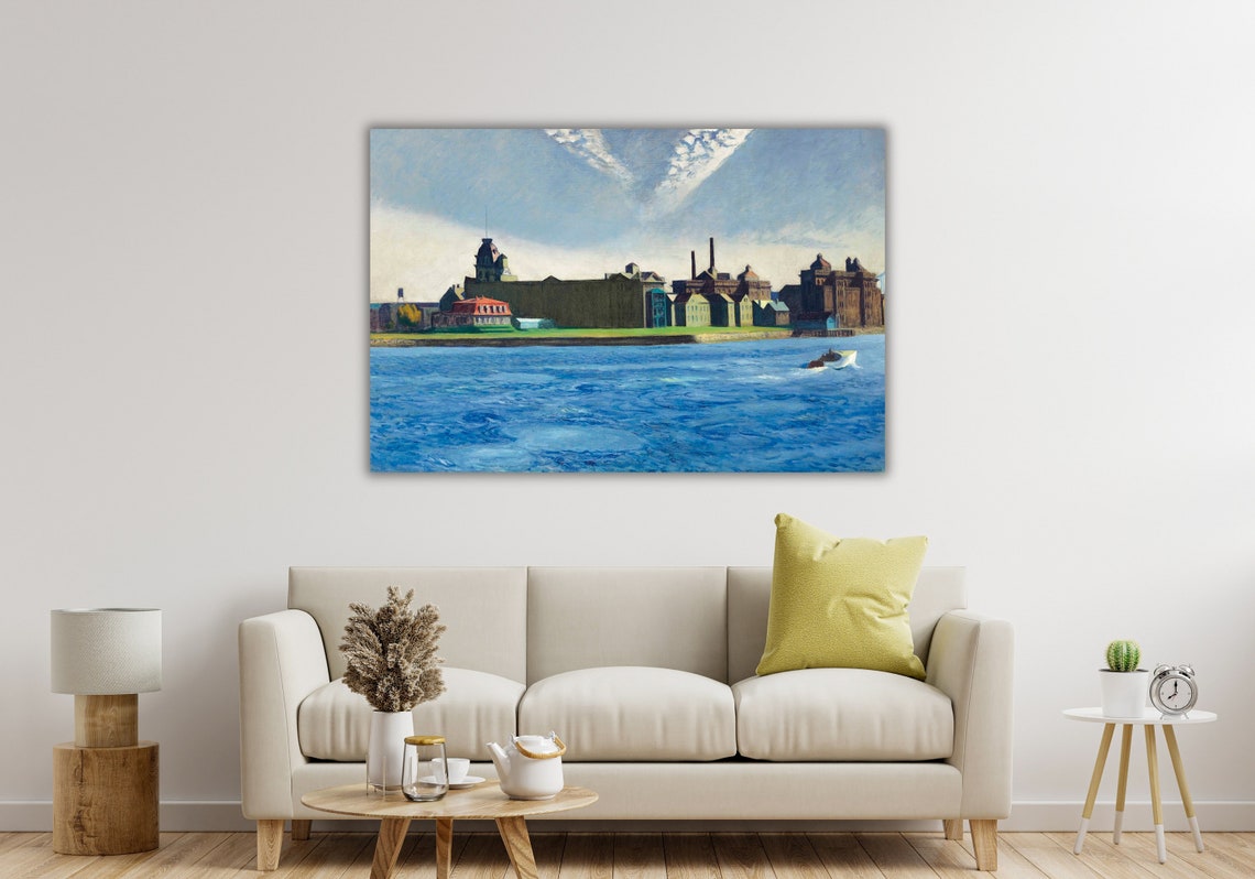 Edward Hopper Blackwells Island Riverside Cityscape Painting Poster - Image 2