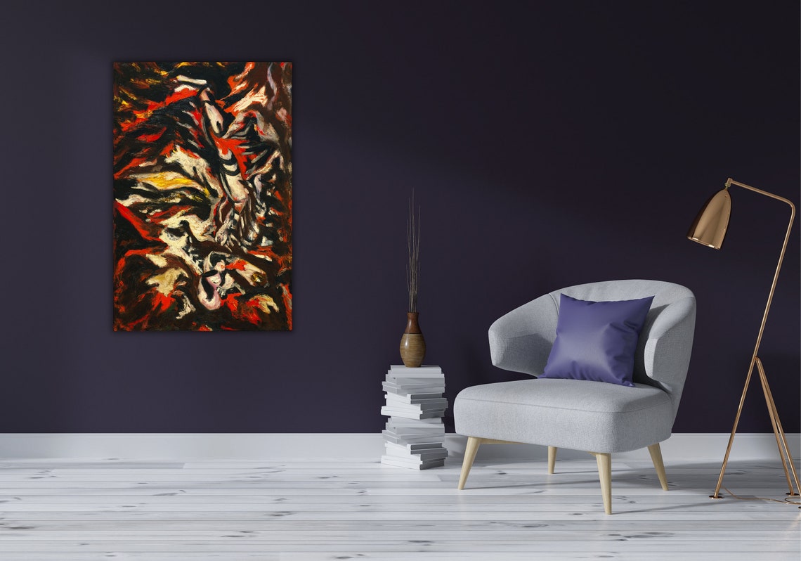 Jackson Pollock The Flame Red Black Abstract Expressionist Poster - Image 2