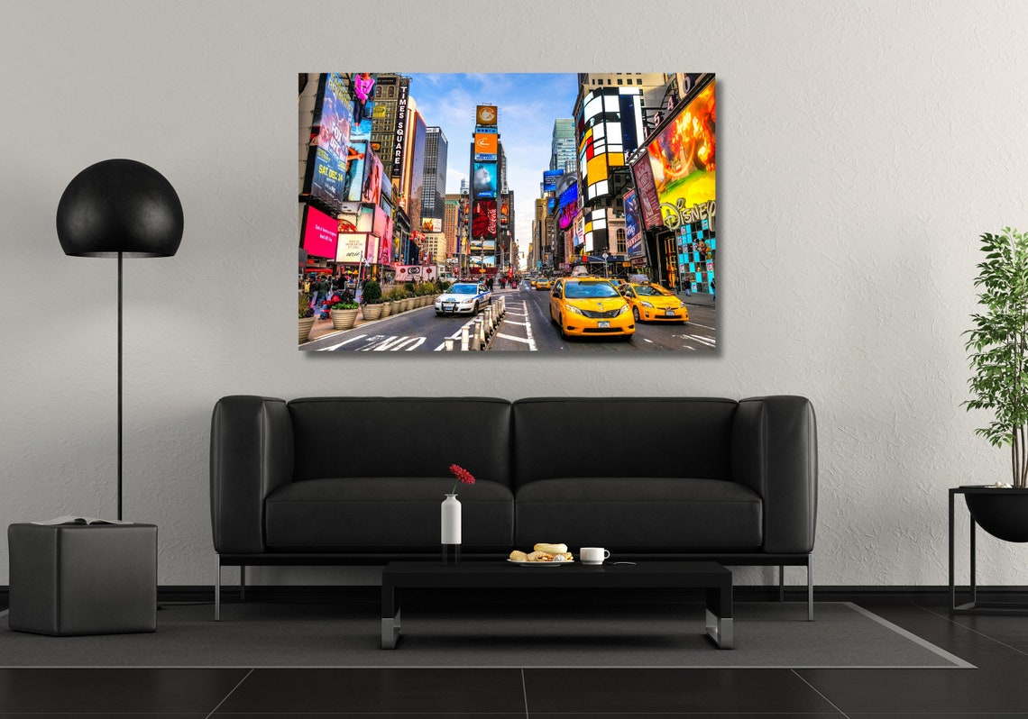 NYC Times Square New York Yellow Cabs Night Street Photo Poster - Image 2