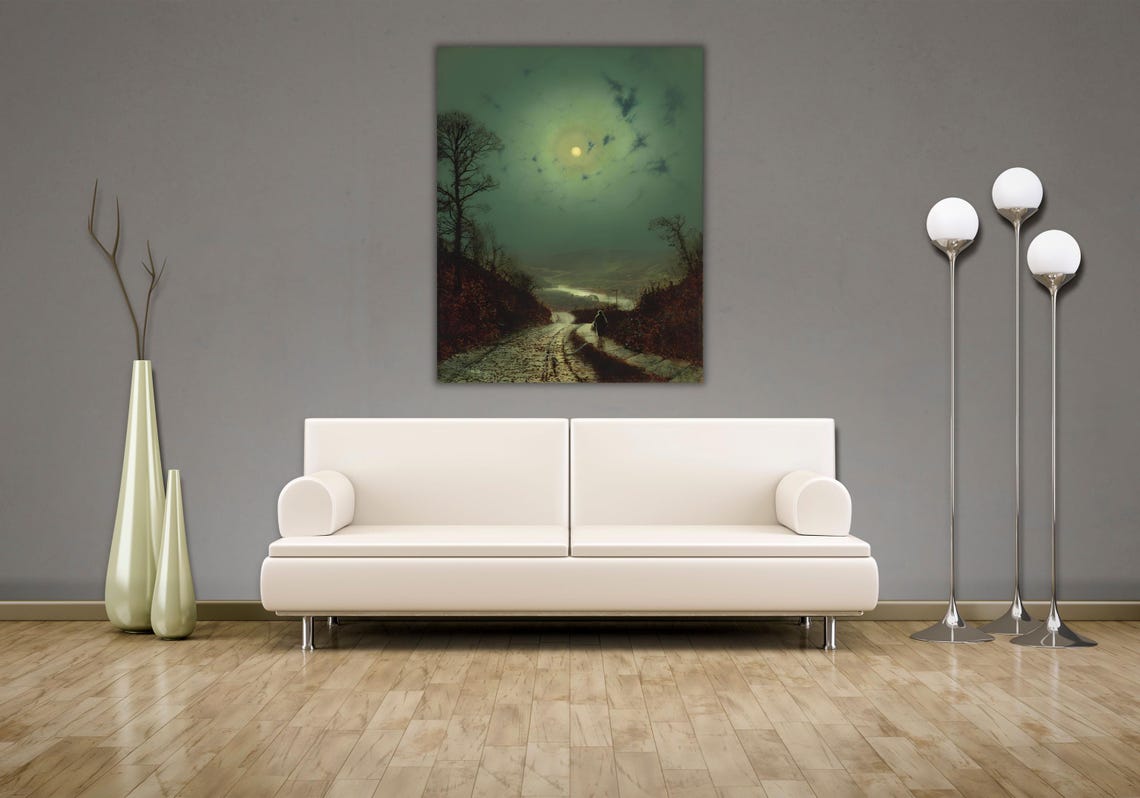 John Atkinson Grimshaw Moonlight Wharfedale 1871 Night Poster - Image 2