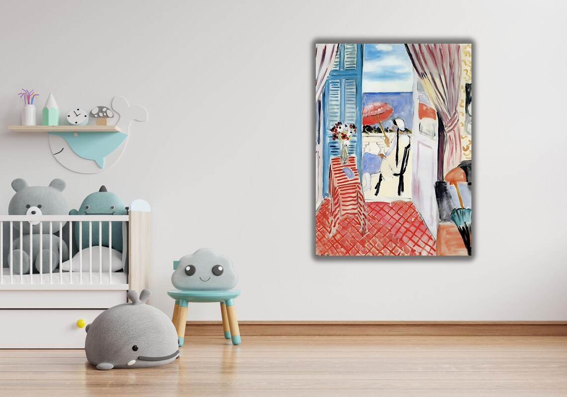 Henri Matisse Interior at Nice Red Umbrella Blue Shutters Painting Poster - Image 2