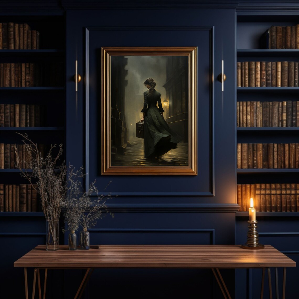 Traveling Woman, Dark Academia Victorian Art Print - Image 3