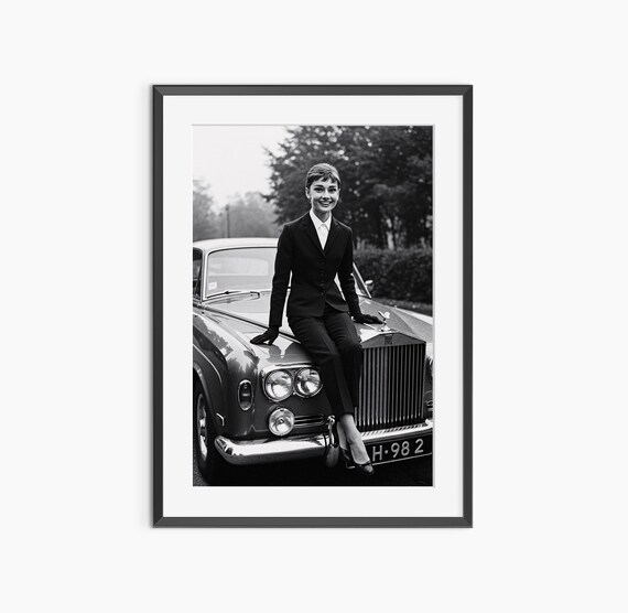 Audrey Hepburn Classic Suit Black White Elegant Hollywood Photo Poster