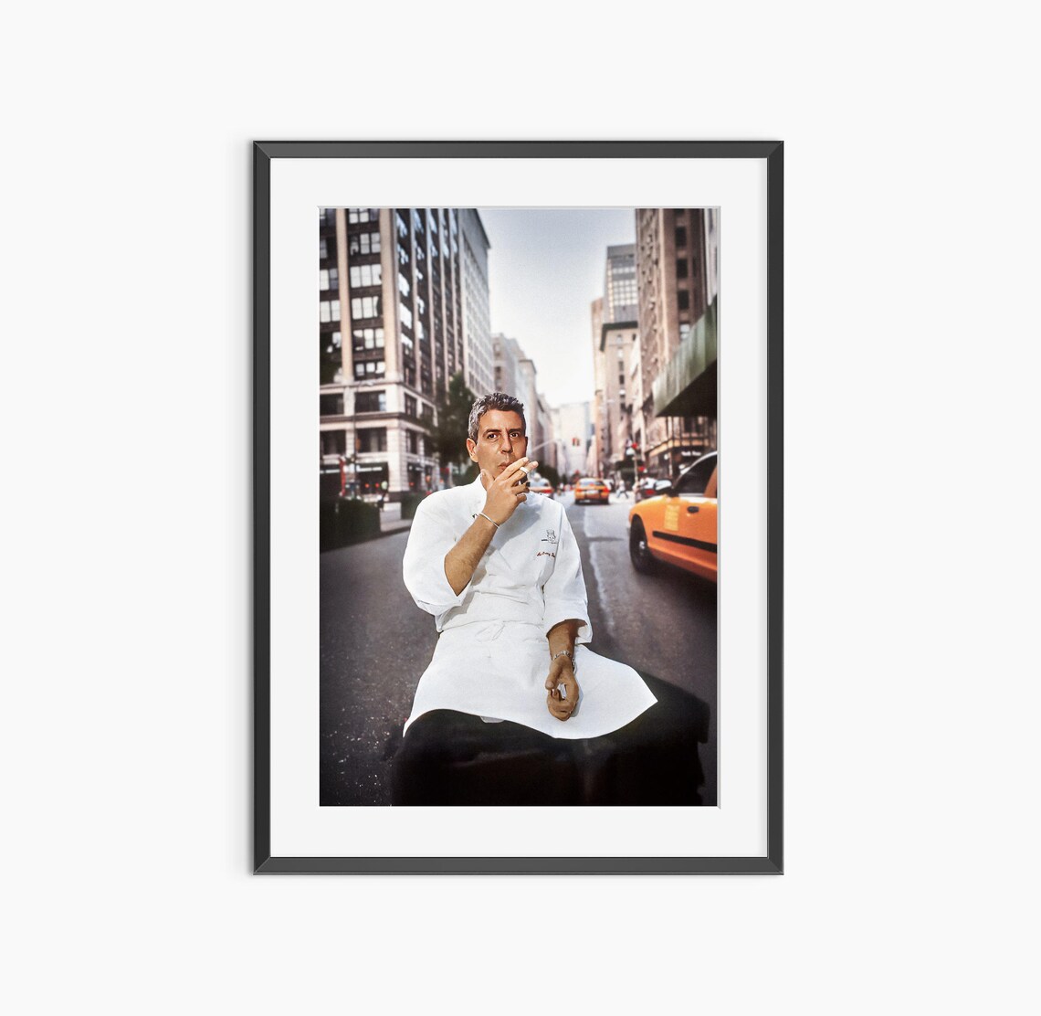 Anthony Bourdain New York City Street Chef Portrait Photo Poster
