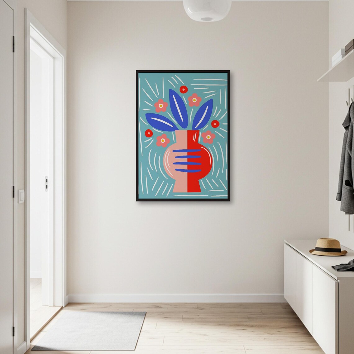 Abstract Vase And Flowers, Modern Floral Poster - Image 2
