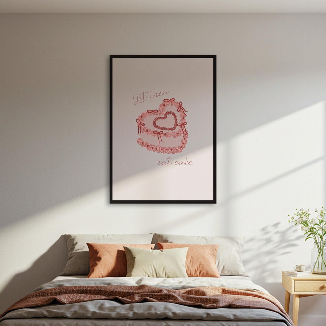 Let Them Eat Cake Heart Coquette Pink Cake Sweet Quote Poster