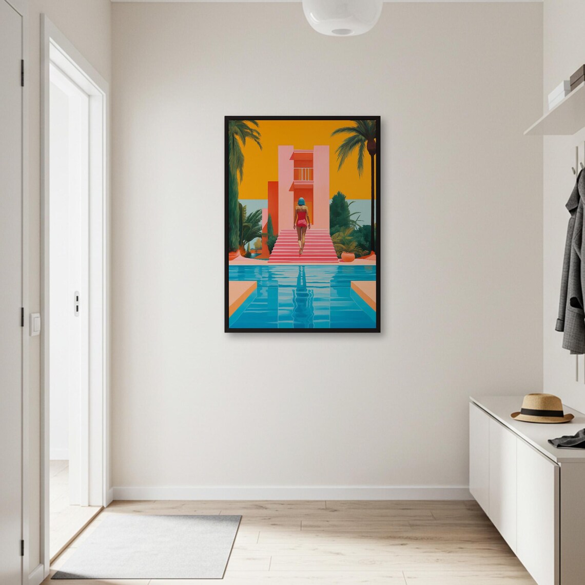 Woman At Pool, Retro Mid-Century Modern Decor - Image 2