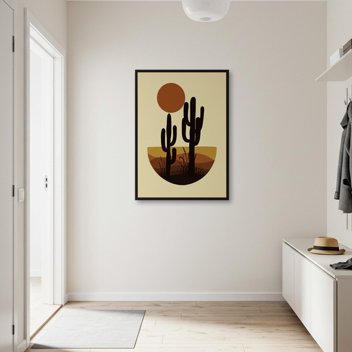 Abstract Desert Landscape, Modern Cactus Art Print - Image 2