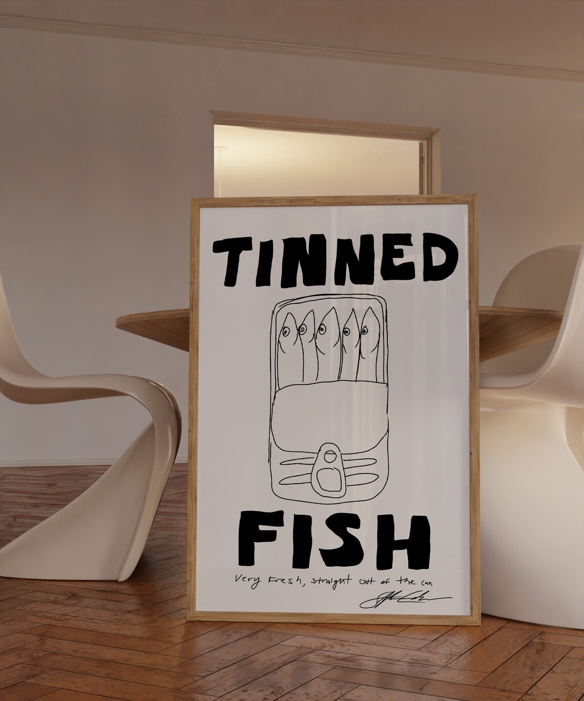 Tinned Fish Retro Kitchen Wall Art Print
