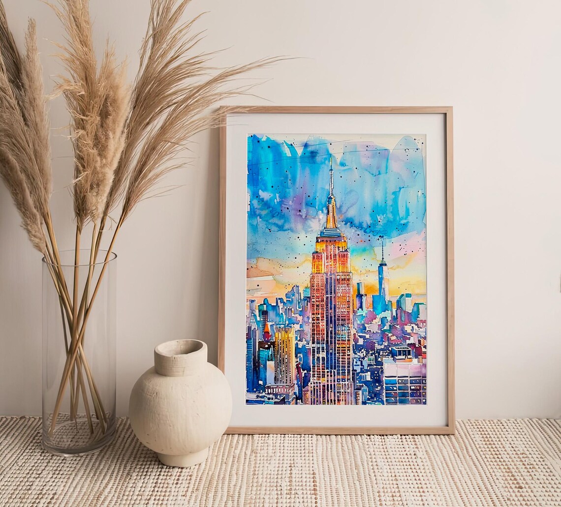 New York Watercolor Art Print, Empire State Building - Image 4