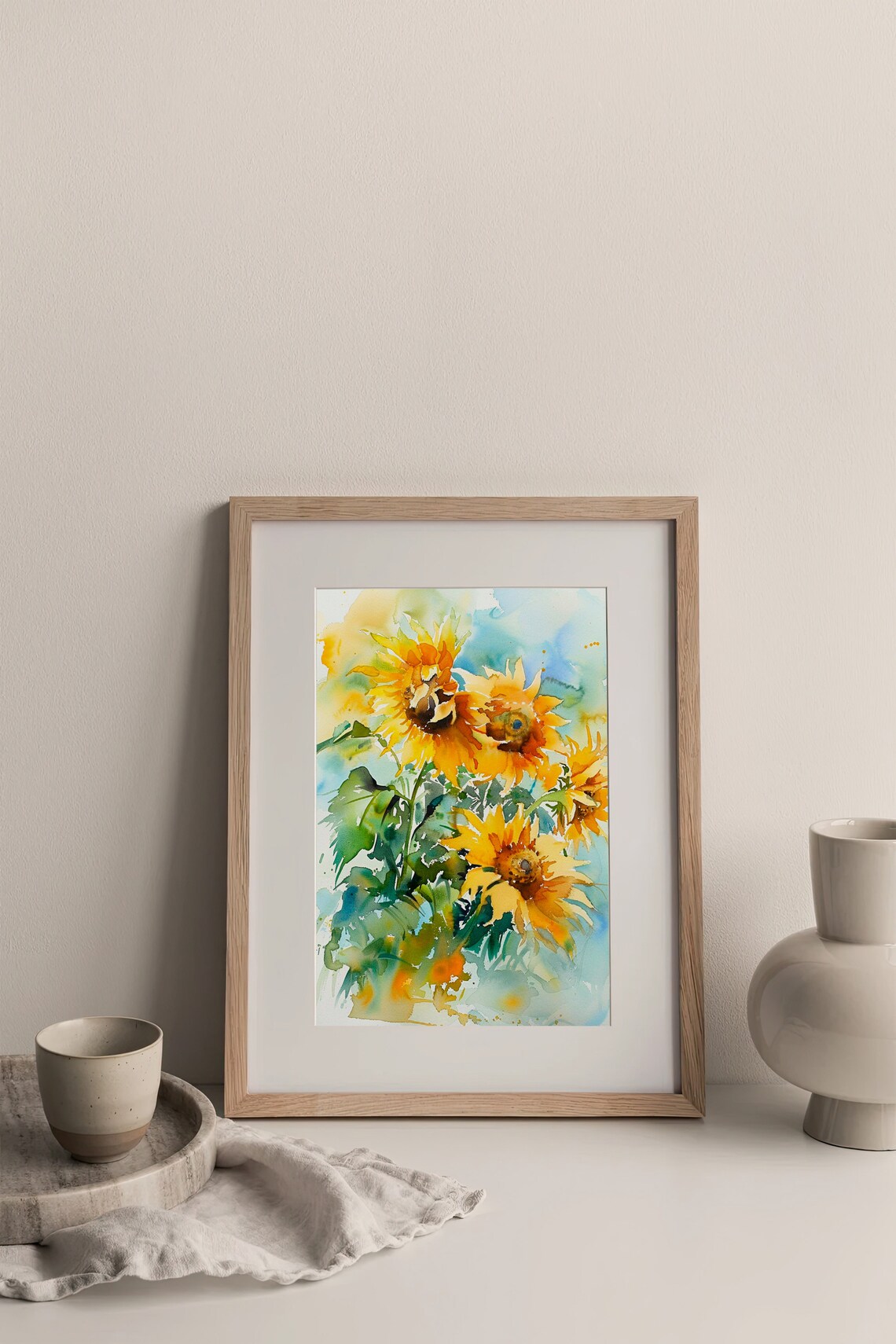 Sunflowers Watercolor Floral Art Print, Botanical Decor - Image 3
