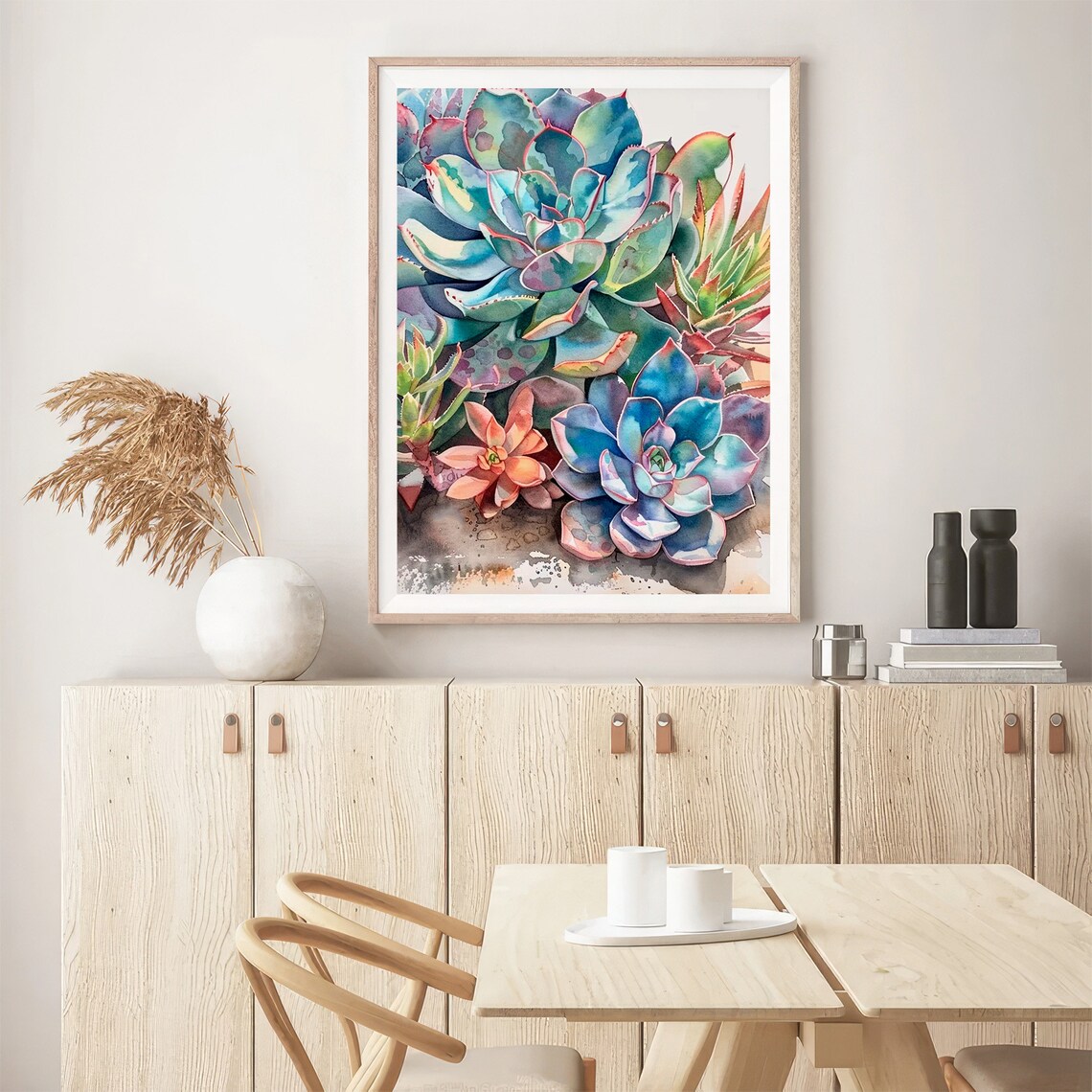 Succulents Watercolor Art Print, Floral Wall Decor - Image 5