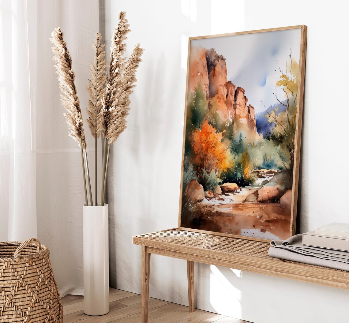 Colorado Springs Watercolor Art Print, Mountain Landscape - Image 2