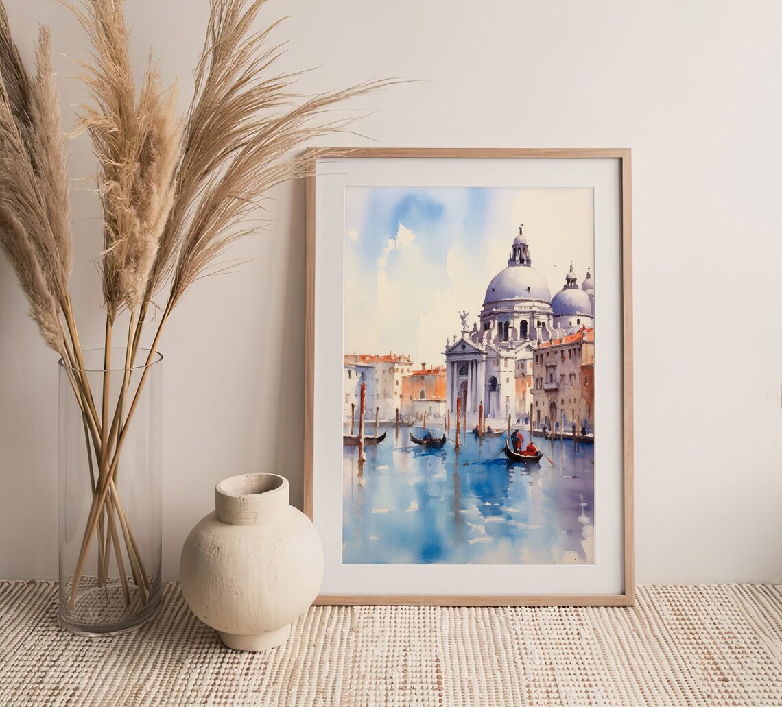 Venice Watercolor Painting Italy Travel Poster - Image 3