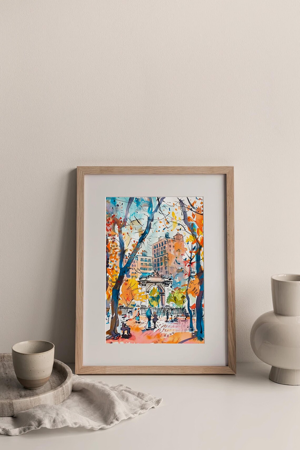 Washington Square Watercolor New York Travel Poster - Image 4
