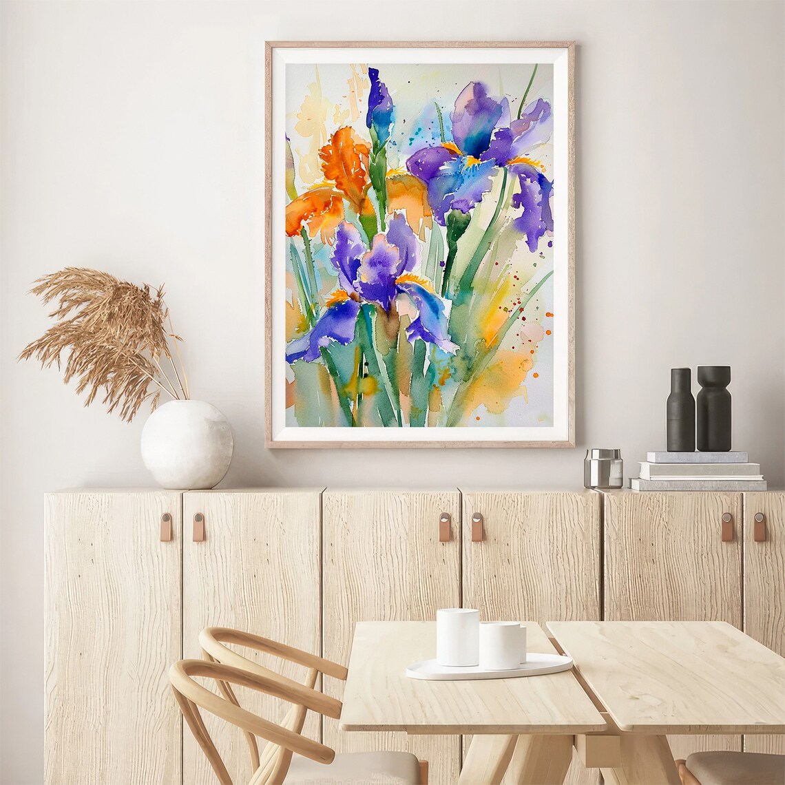 Iris Watercolor Art Print, Meadow Flowers - Image 5