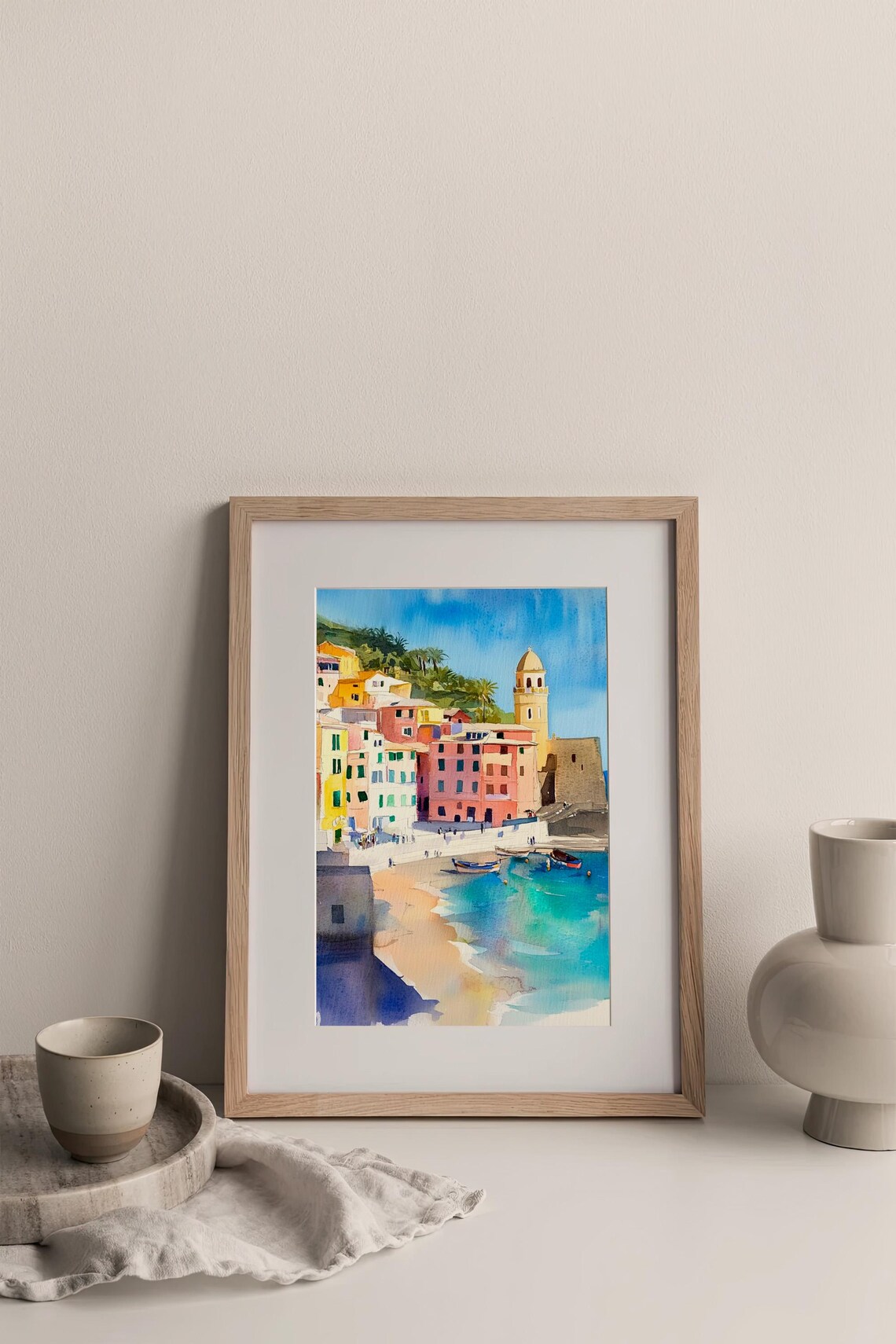 Vernazza Watercolor Art Print Cinque Terre Watercolor Painting Italian Cityscape Artwork Travel Art Print By Feelingprints - Image 3