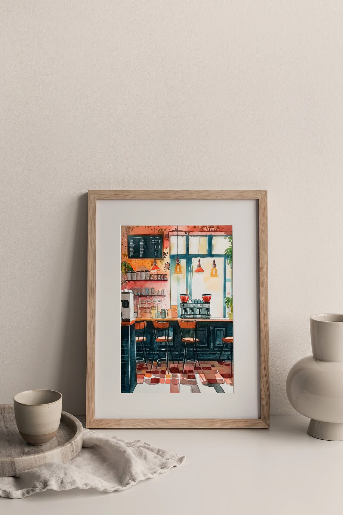 Cafe Watercolor Art Print, Coffee Kitchen Decor - Image 3