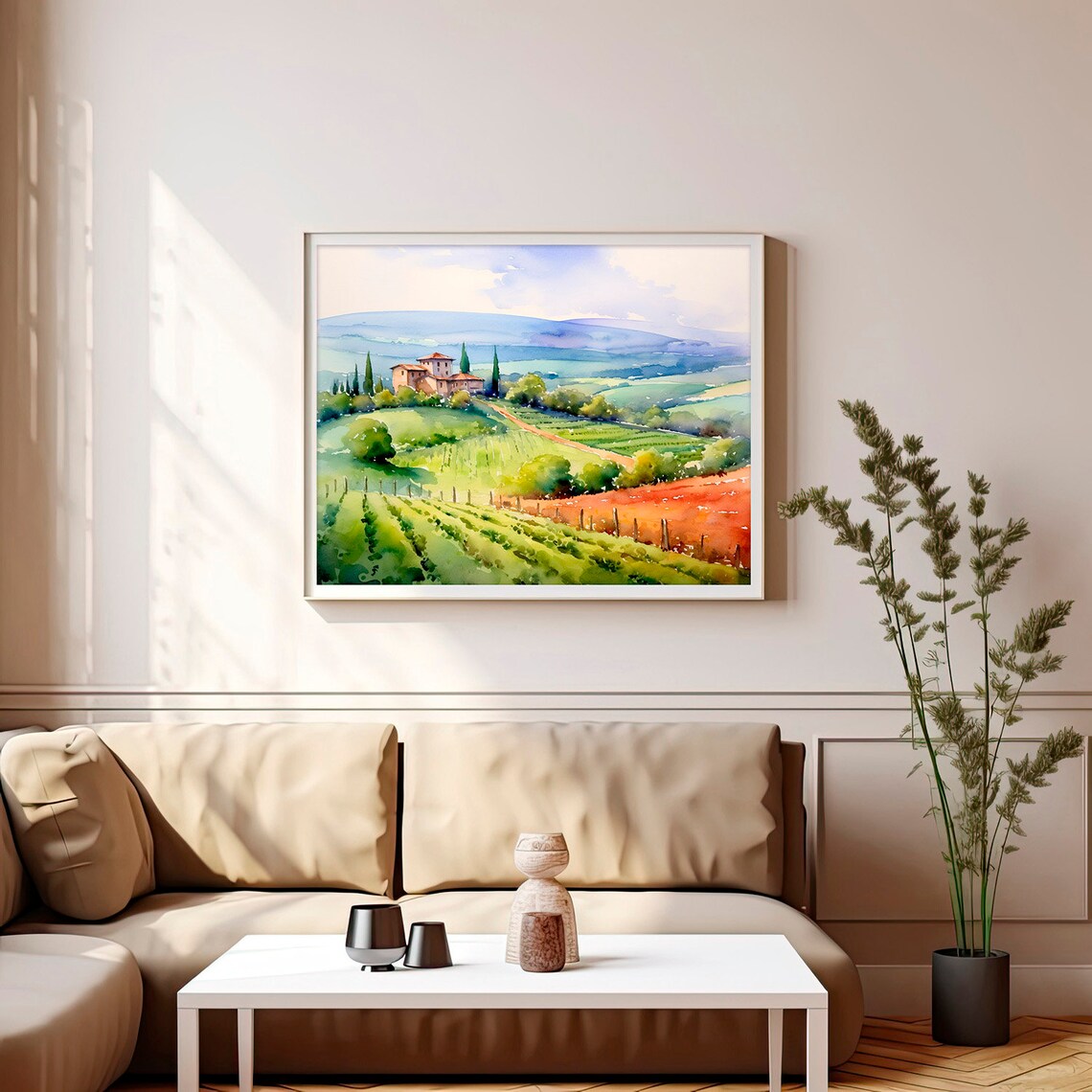San Gimignano Watercolor Art Print, Tuscany Landscape - Image 5