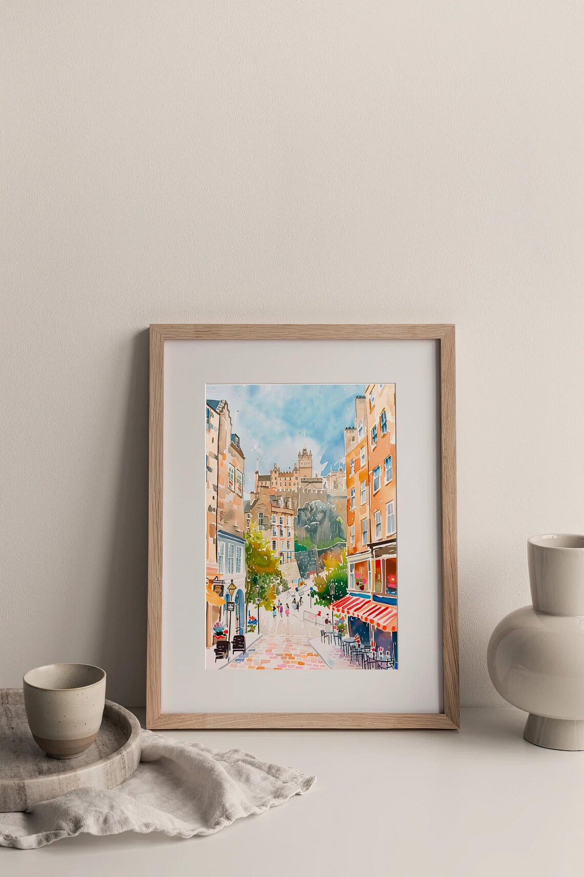 Edinburgh Watercolor Cityscape Travel Poster - Image 2