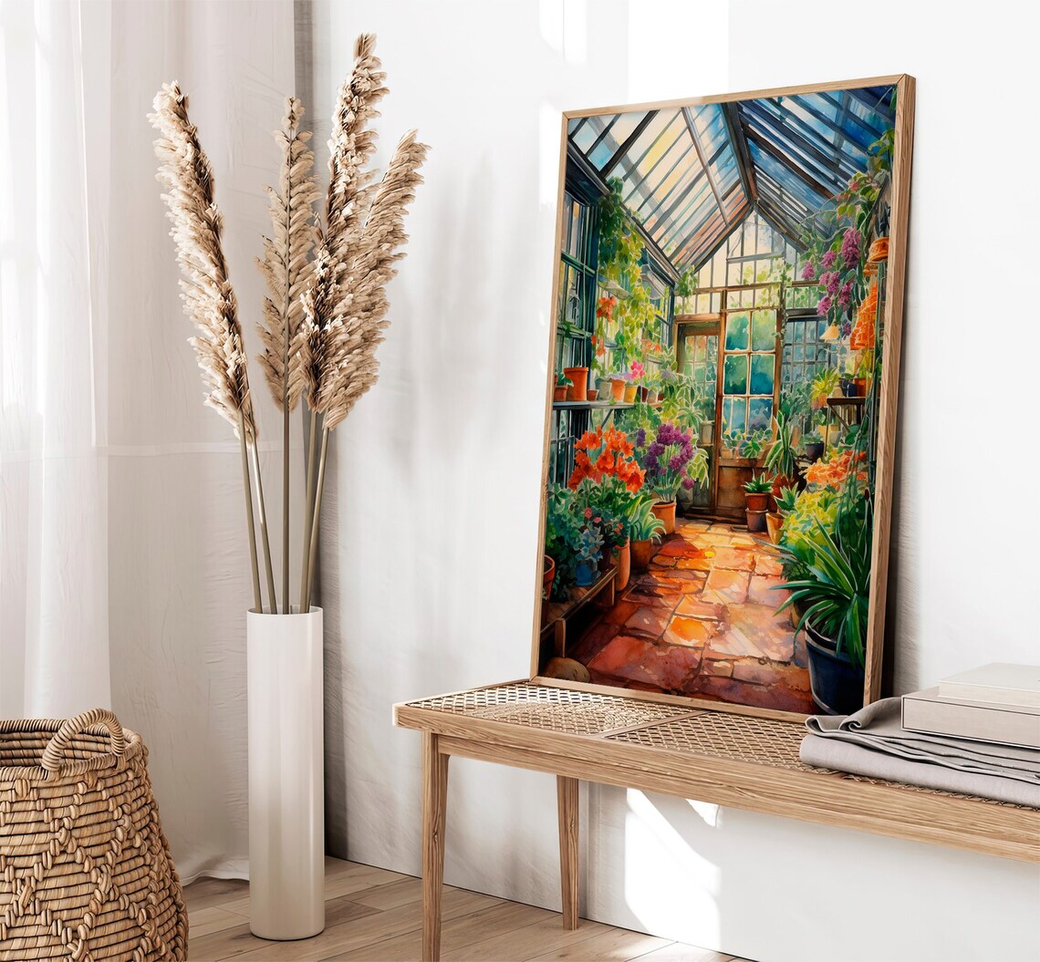 Greenhouse Watercolor Botanical Flower Art Print - Image 3