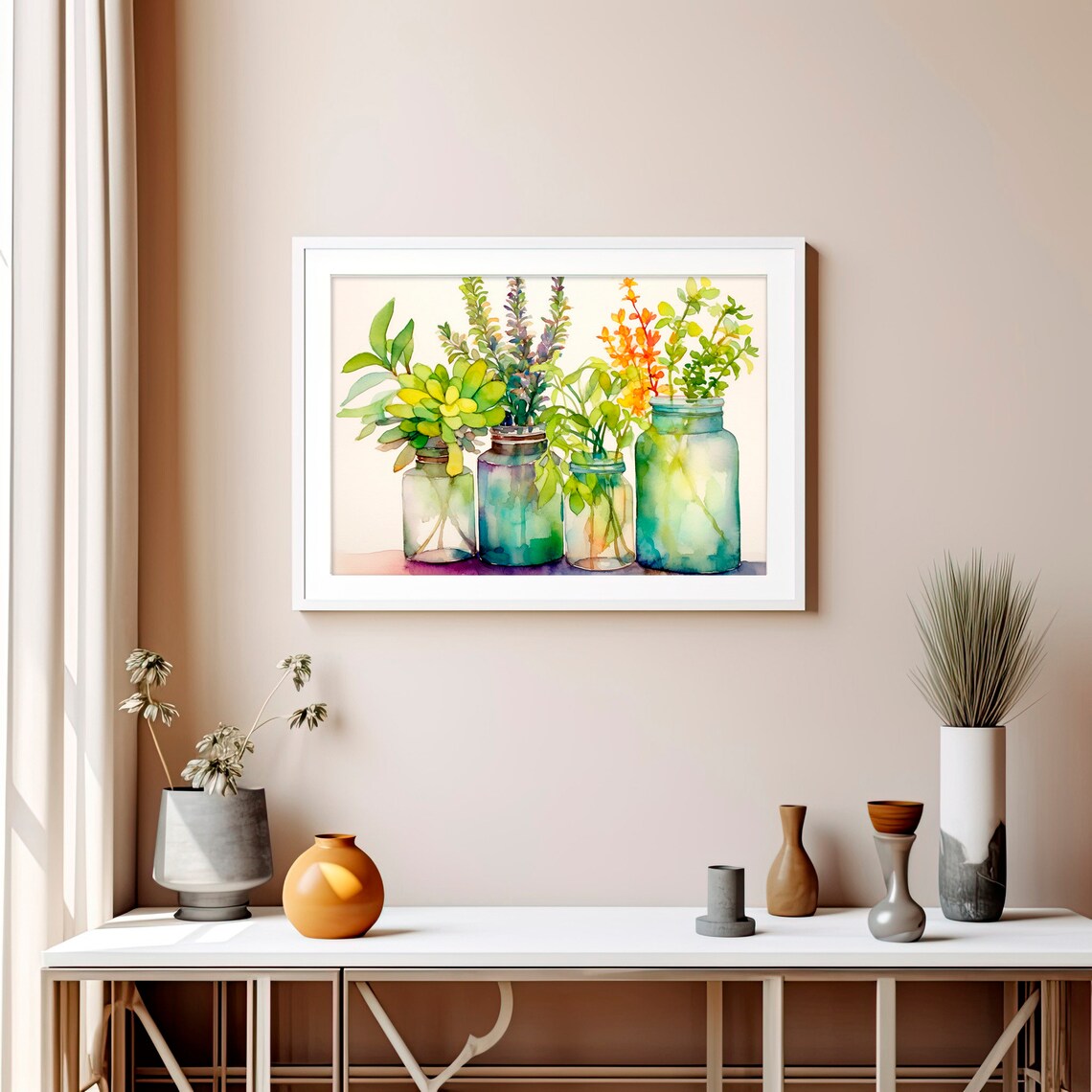 Jarred Plants Botanical Watercolor Art Print - Image 5