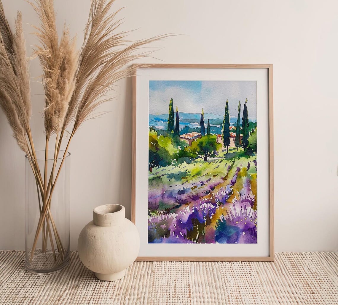 Provence Lavender Field Cypress Trees France Poster Large Wall Decor - Image 4